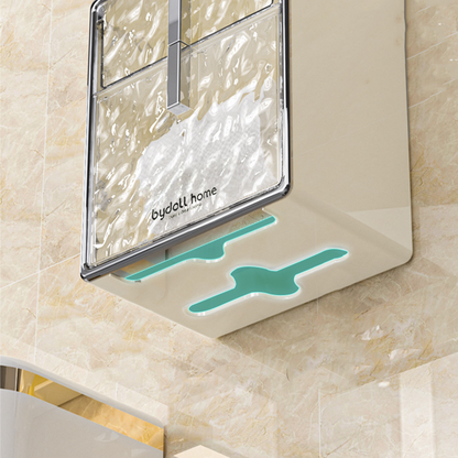 Glacier-Pattern Tissue Box – No Drill Installation, Large Capacity