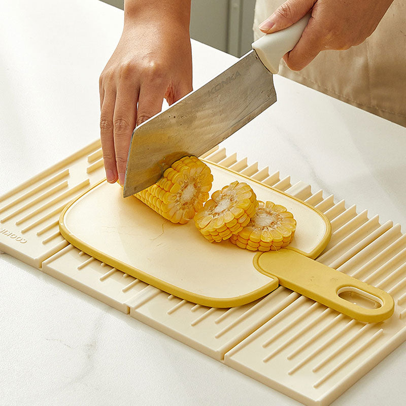 Tri-Fold Sloped Drain & Heat Insulation Mat – Space-Saving & Practical