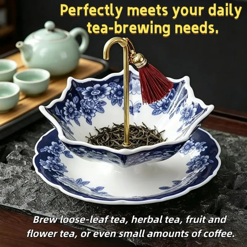 UmbraTea™ Ceramic Tea Strainer for Tea, Herbal Drinks & Coffee