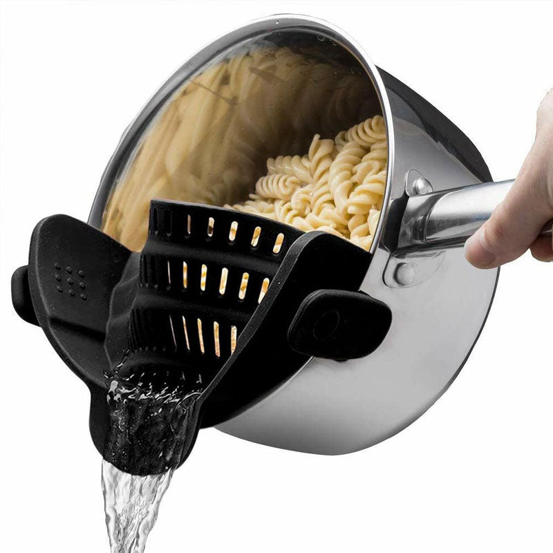 Silicone Clip-On Pasta Strainer for Pots: Hands-Free & Quick Drain