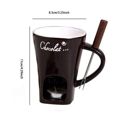 Ceramic Chocolate Fondue Mug Set: Easy to Clean & Reusable