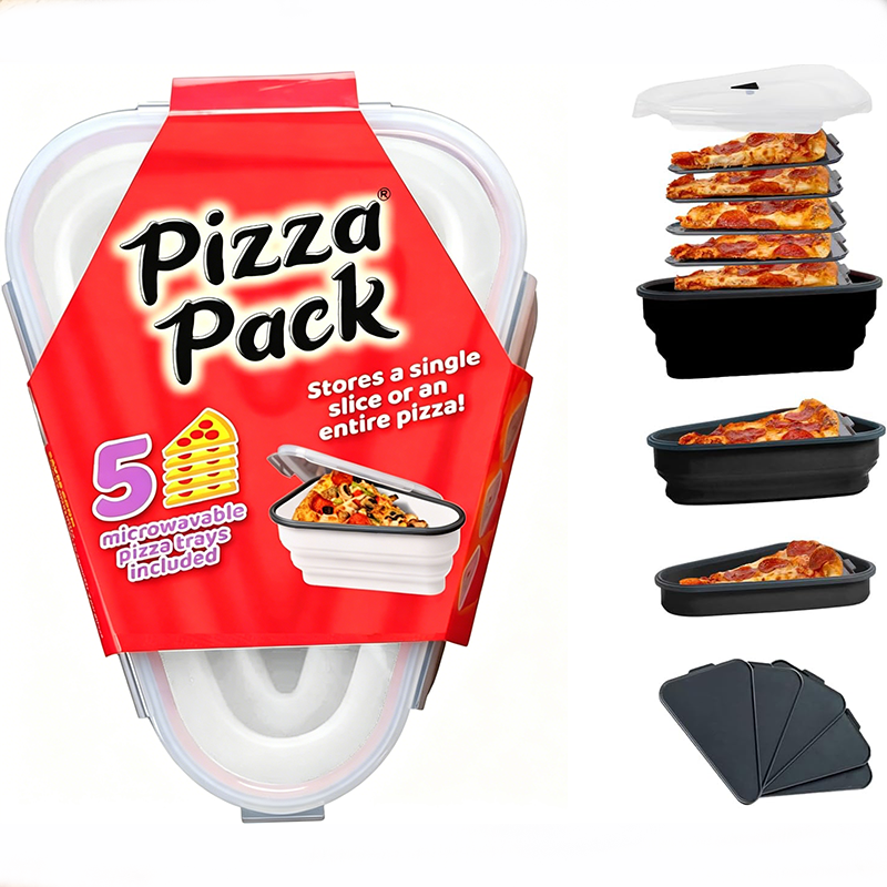 PizzaPack · Collapsible Silicone Slice Storage & Travel Container