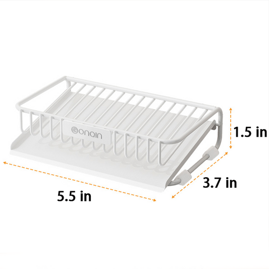 AuraGlow · Detachable Dual-Layer Luxe Soap & Sponge Organizer