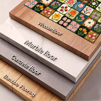 ArtisanBloom · Oil-Paint Aesthetic Multi-Defense Kitchen Mat