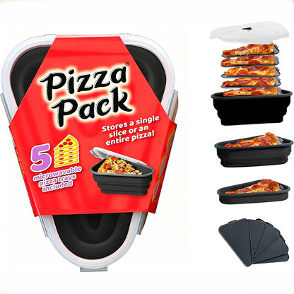 PizzaPack · Collapsible Silicone Slice Storage & Travel Container