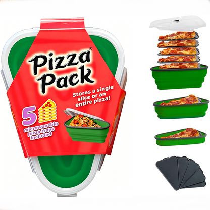 PizzaPack · Collapsible Silicone Slice Storage & Travel Container