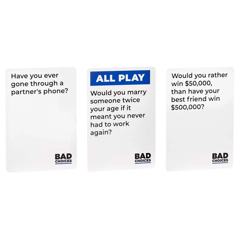 Bad Choices The Have You Ever Adult Party Card Game