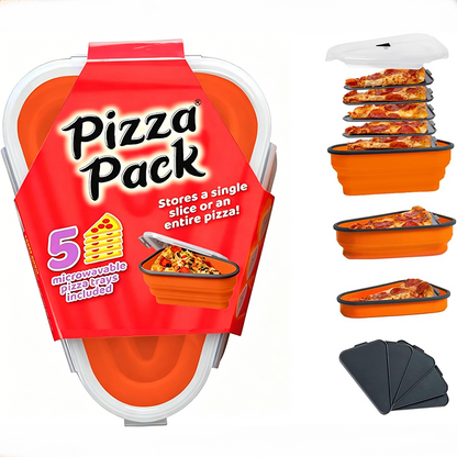 PizzaPack · Collapsible Silicone Slice Storage & Travel Container