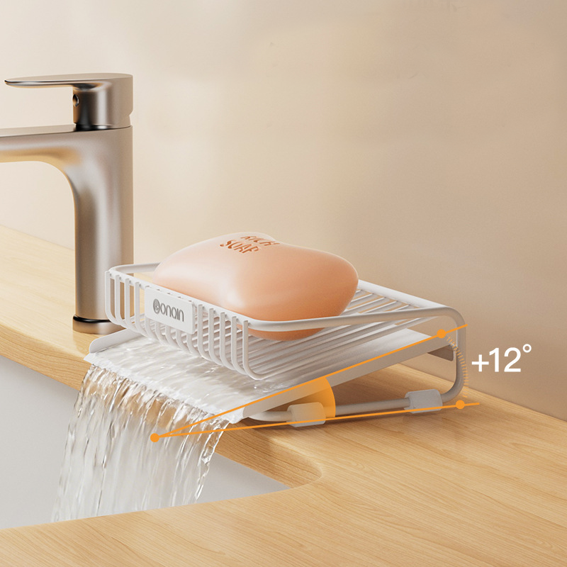 AuraGlow · Detachable Dual-Layer Luxe Soap & Sponge Organizer