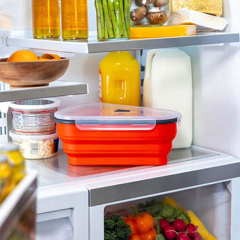 PizzaPack · Collapsible Silicone Slice Storage & Travel Container