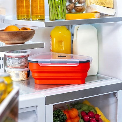 PizzaPack · Collapsible Silicone Slice Storage & Travel Container