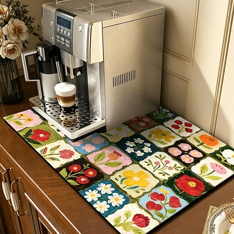 ArtisanBloom · Oil-Paint Aesthetic Multi-Defense Kitchen Mat