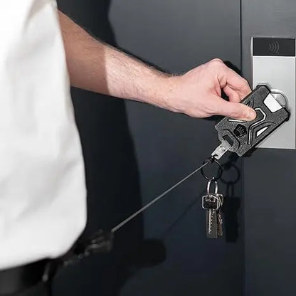Heavy-Duty Tactical ID Card Badge Holder with Retractable Reel & Carabiner Clip