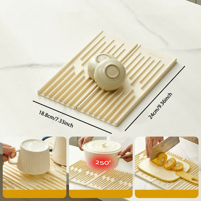 Tri-Fold Sloped Drain & Heat Insulation Mat – Space-Saving & Practical