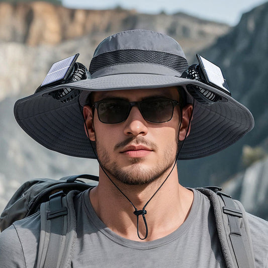 Solar-Powered Fan Hat: 3-Speed Adjustable, Waterproof Design