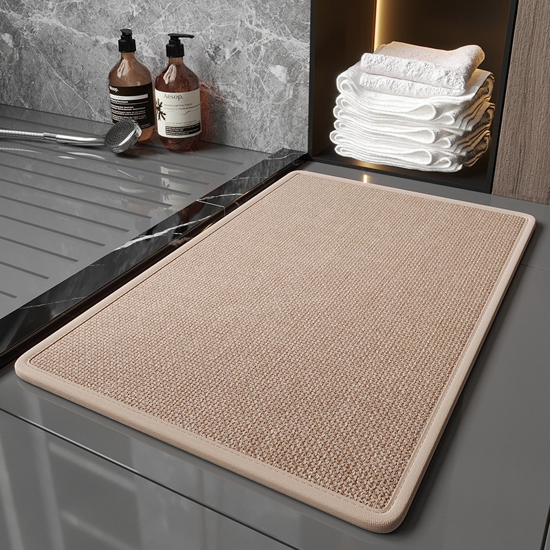 LinenGrip Linen Bathroom Mat – Non-Slip, Water-Absorbent