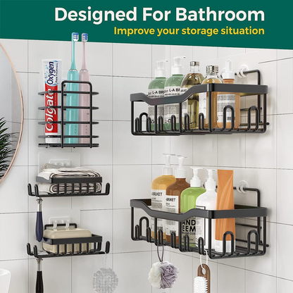 Bathroom Storage Set – No-Drill Installation & Strong Load Capacity