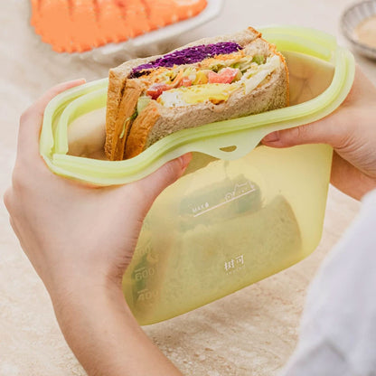 Reusable Silicone Food Storage Bag & Lunch Box: Leak-Proof, Heat & Cold Resistant