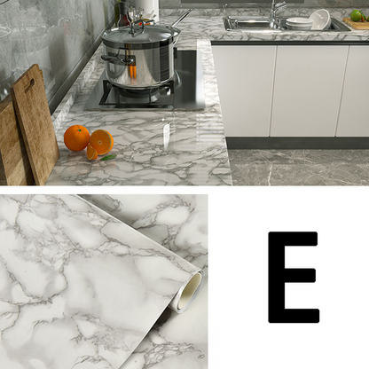 Oil-Resistant Marble Kitchen Stickers – Simple Installation, Long-Lasting