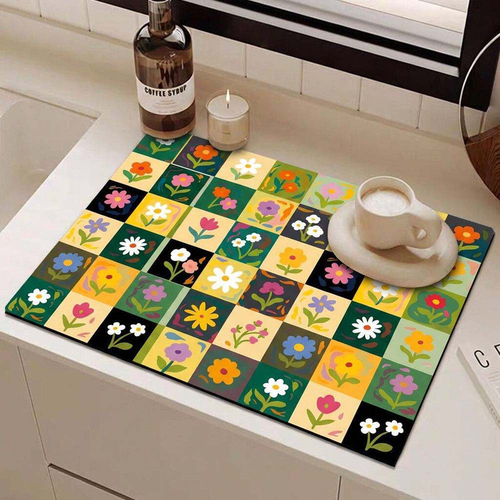 ArtisanBloom · Oil-Paint Aesthetic Multi-Defense Kitchen Mat
