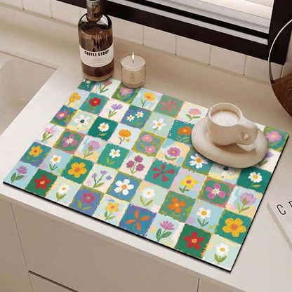 ArtisanBloom · Oil-Paint Aesthetic Multi-Defense Kitchen Mat