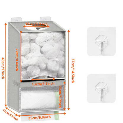NeatPack™ 2-in-1 Extra Large Trash Bag Dispenser — Wall-Mounted Punch-Free Mesh Storage Organizer