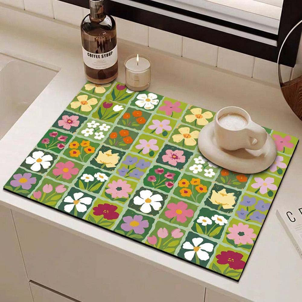 ArtisanBloom · Oil-Paint Aesthetic Multi-Defense Kitchen Mat
