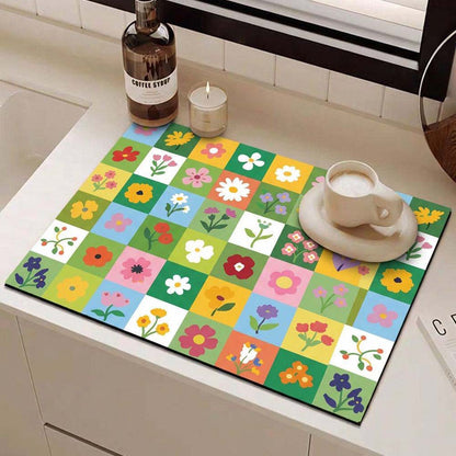 ArtisanBloom · Oil-Paint Aesthetic Multi-Defense Kitchen Mat