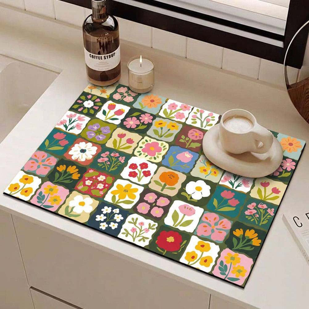 ArtisanBloom · Oil-Paint Aesthetic Multi-Defense Kitchen Mat
