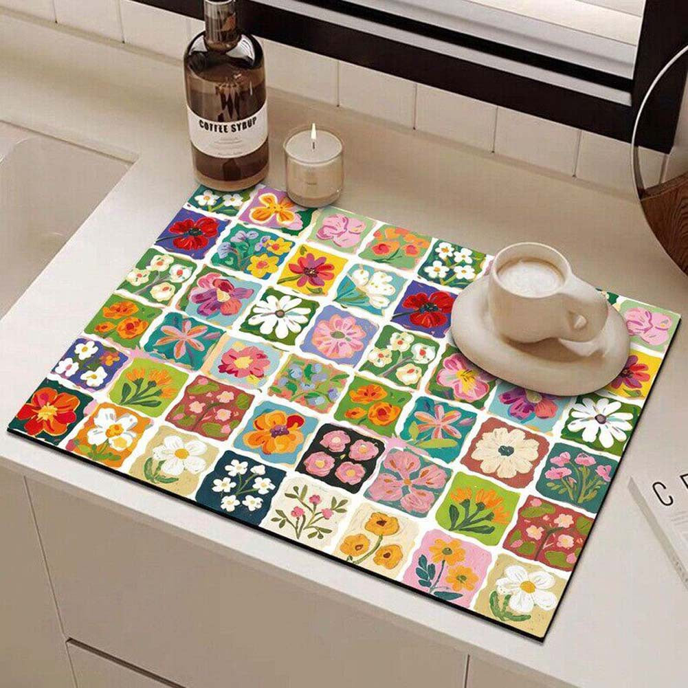 ArtisanBloom · Oil-Paint Aesthetic Multi-Defense Kitchen Mat