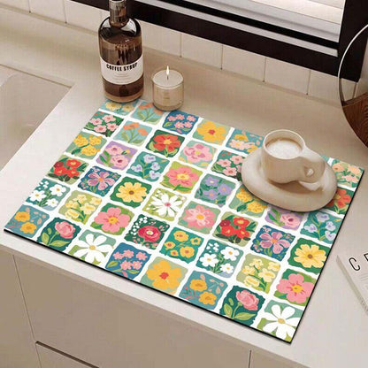 ArtisanBloom · Oil-Paint Aesthetic Multi-Defense Kitchen Mat