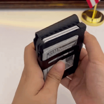 The Apex · Mechanical Aluminum Card Case with Carbon-Fiber Bifold Matrix