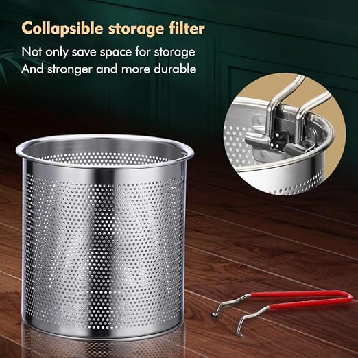 CrispMaste Mini Stainless Steel Deep Fryer with Strainer Basket