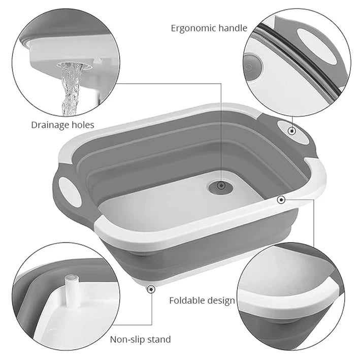 PrepFold™ 3-in-1 Collapsible Cutting Board & Wash Basin
