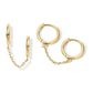 Loruvie 14K Gold-Plated Double Piercing Earrings – Delicate Chain & CZ Accents