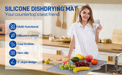 Sloped Silicone Draining Mat – Heat-Proof & Non-Slip
