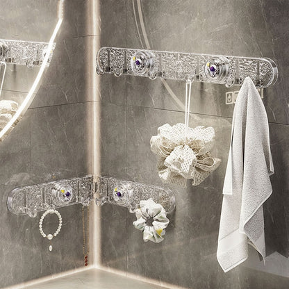 Foldable Suction Corner Multi-Hook Rack: Waterproof & Rust-Resistant, Space-Saving Design