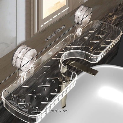 Acrylic Suction Faucet Organizer – Space-Saving & Efficient Drainage