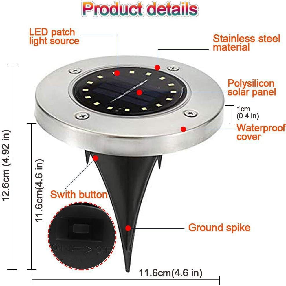 SolarGlow · 8LED In-Ground Garden Light