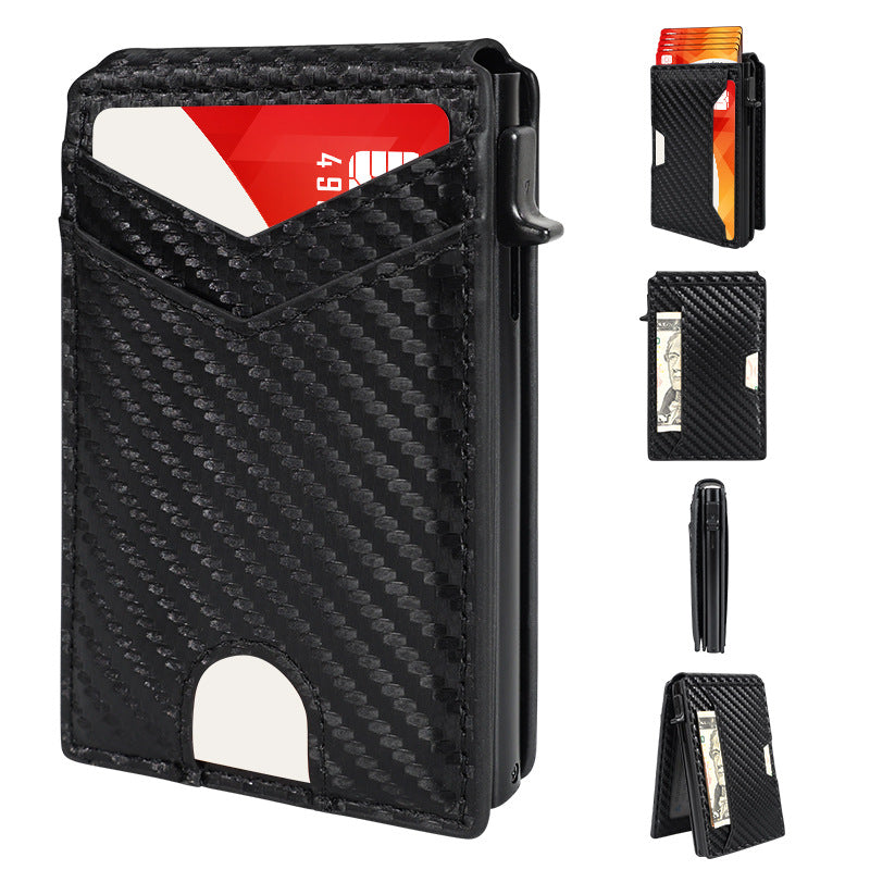 The Apex · Mechanical Aluminum Card Case with Carbon-Fiber Bifold Matrix