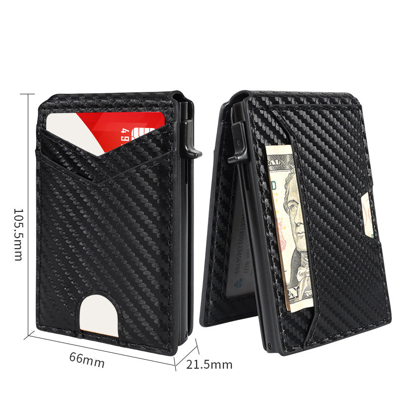 The Apex · Mechanical Aluminum Card Case with Carbon-Fiber Bifold Matrix