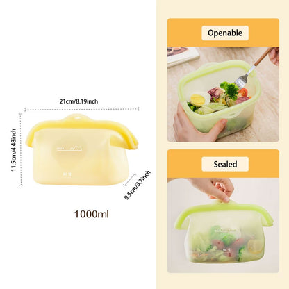 Reusable Silicone Food Storage Bag & Lunch Box: Leak-Proof, Heat & Cold Resistant