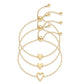 Loruvie 14K Gold Plated Adjustable Matching Bracelets