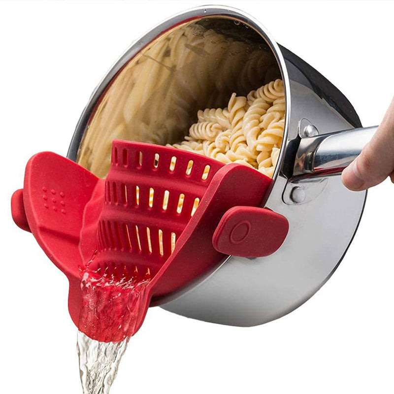 Silicone Clip-On Pasta Strainer for Pots: Hands-Free & Quick Drain