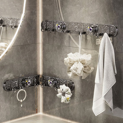 Foldable Suction Corner Multi-Hook Rack: Waterproof & Rust-Resistant, Space-Saving Design