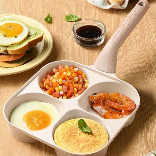 EggMate™ Multi-Section Non-Stick Pan: Ideal for Eggs, Bacon, and Burgers