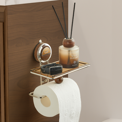 No-Drill Suction Paper Towel Holder – Stainless Steel with Press Bar