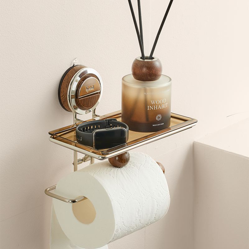 No-Drill Suction Paper Towel Holder – Stainless Steel with Press Bar