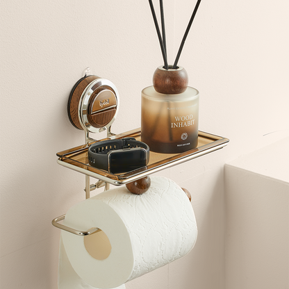 No-Drill Suction Paper Towel Holder – Stainless Steel with Press Bar