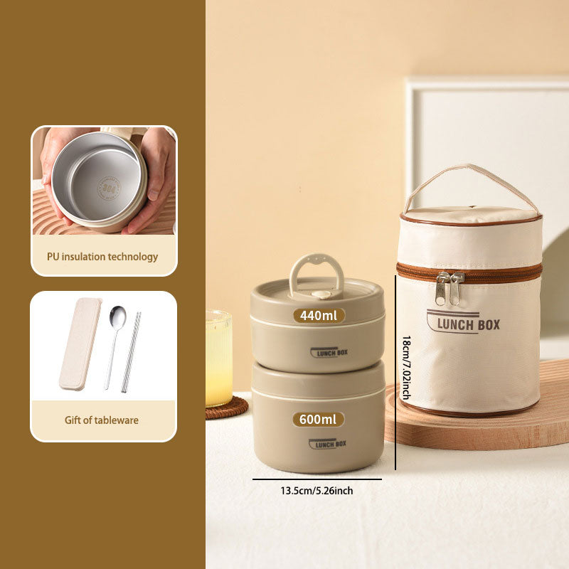 Minimalist 304 Stainless Steel Insulated Lunch Box – Durable & Leak-Resistant